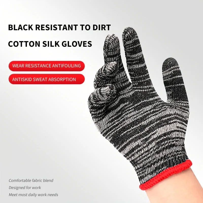 12 Pairs of Nylon Lined Safety Work Gloves for All