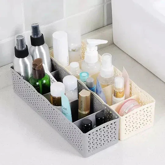 5 Grids Plastic Organizer Storage Box - ( Pack Of 2 )