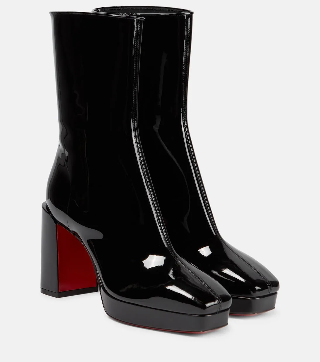 Alleo 90 Christian Louboutin patent ankle boots, black