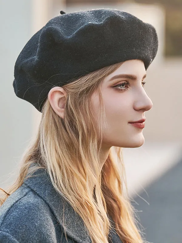 Artistic Retro Solid Color Beret Hats&Caps