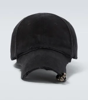 Balenciaga Embellished Baseball Cap, Black