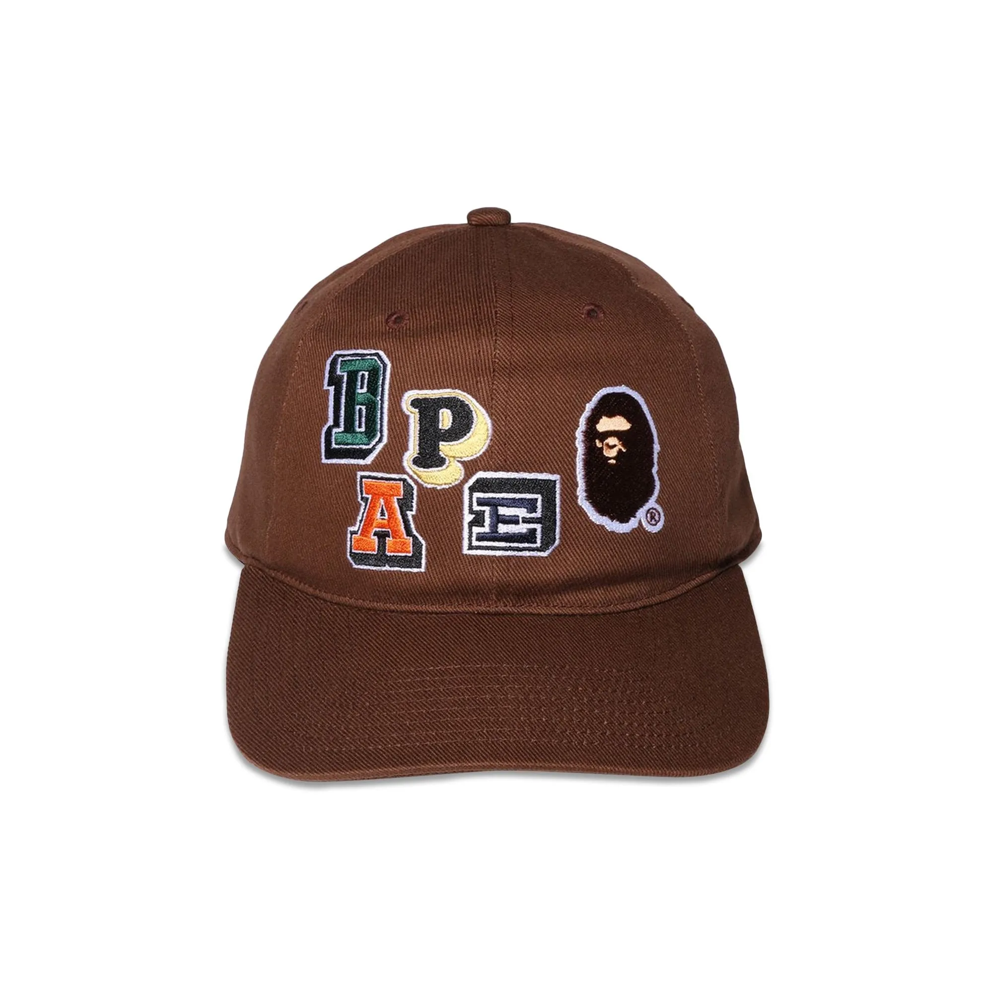 BAPE Multi Fonts Patch Panel Cap, Brown