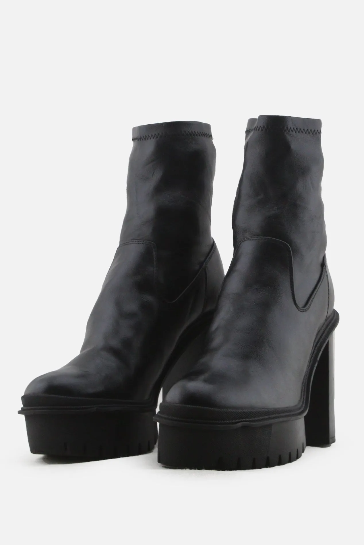 Bershka Block Ankle Boots | 100% Authentic Leather