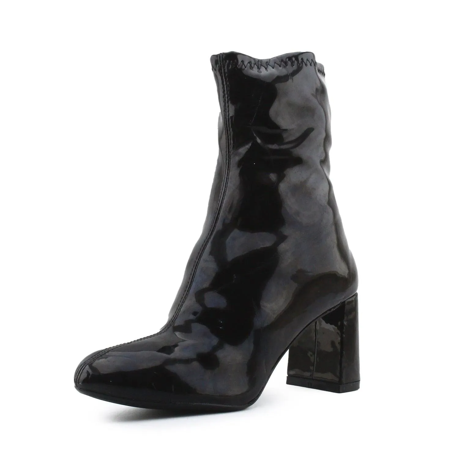 Bershka Zipper Block Heels Ankle Boots | 100% Synthetic Leather