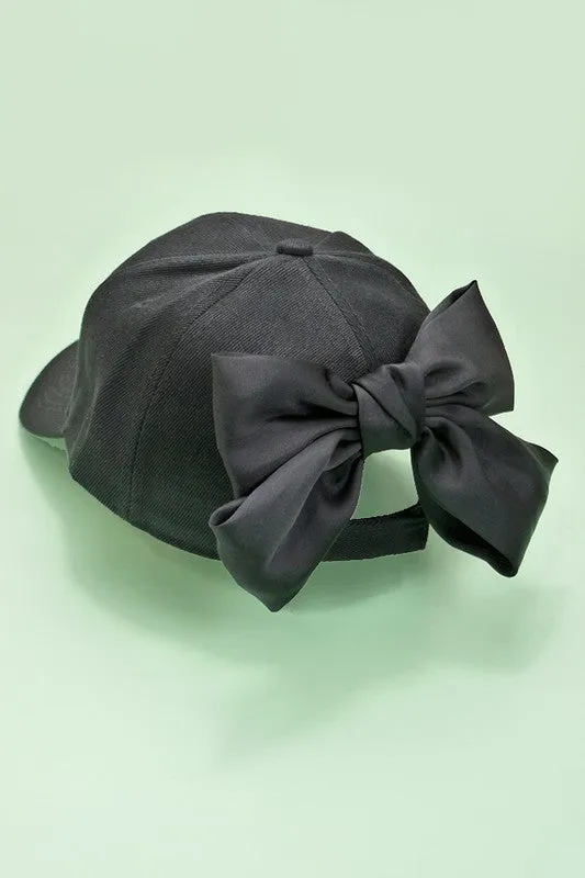 Bow Ribbon Baseball Cap (black)