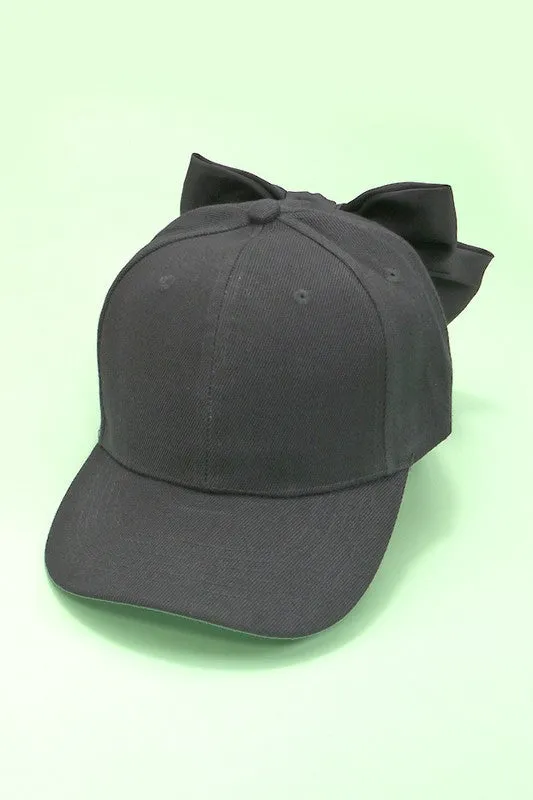 Bow Ribbon Baseball Cap (black)