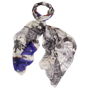 Butterflies Cobalt Scarf