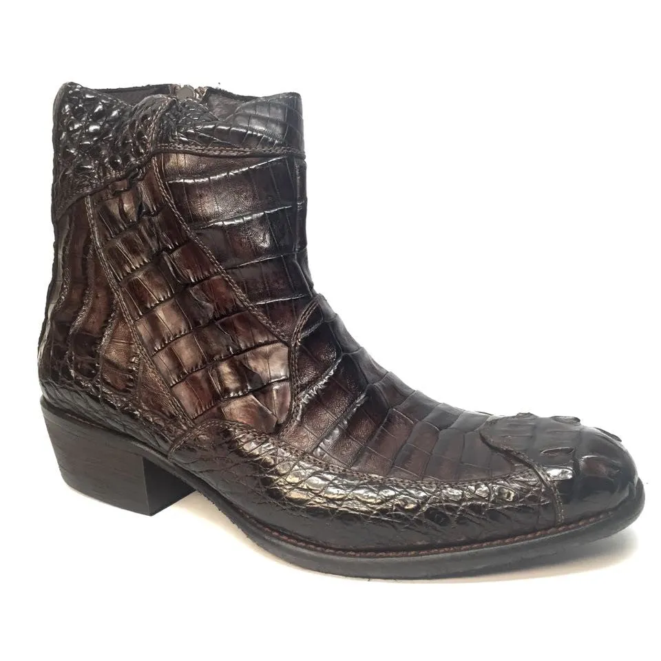 Calzoleria Toscana All-Over Horn-back Crocodile Ankle Boots