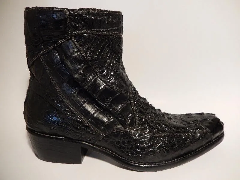 Calzoleria Toscana All-Over Horn-back Crocodile Ankle Boots