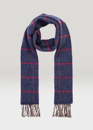 Cashmere Merino Scarf | Denim Beige Red