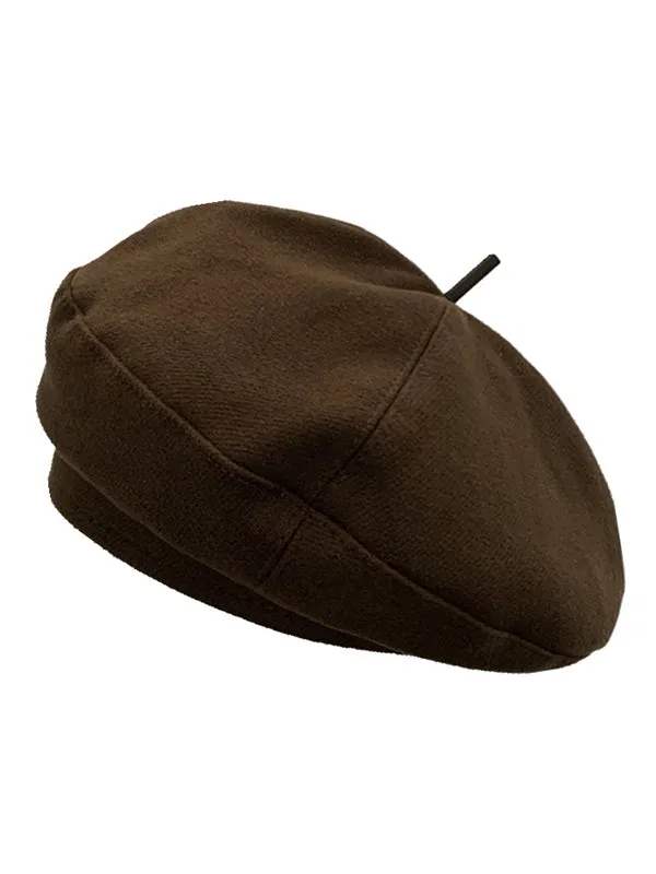 Casual Simple Woolen 5 Colors Beret Hat