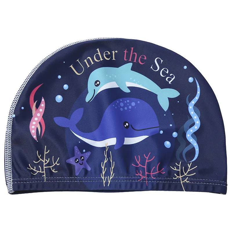 Children's Swimming Hat Printed Cartoon Comfortable Swimming Cloth Hat