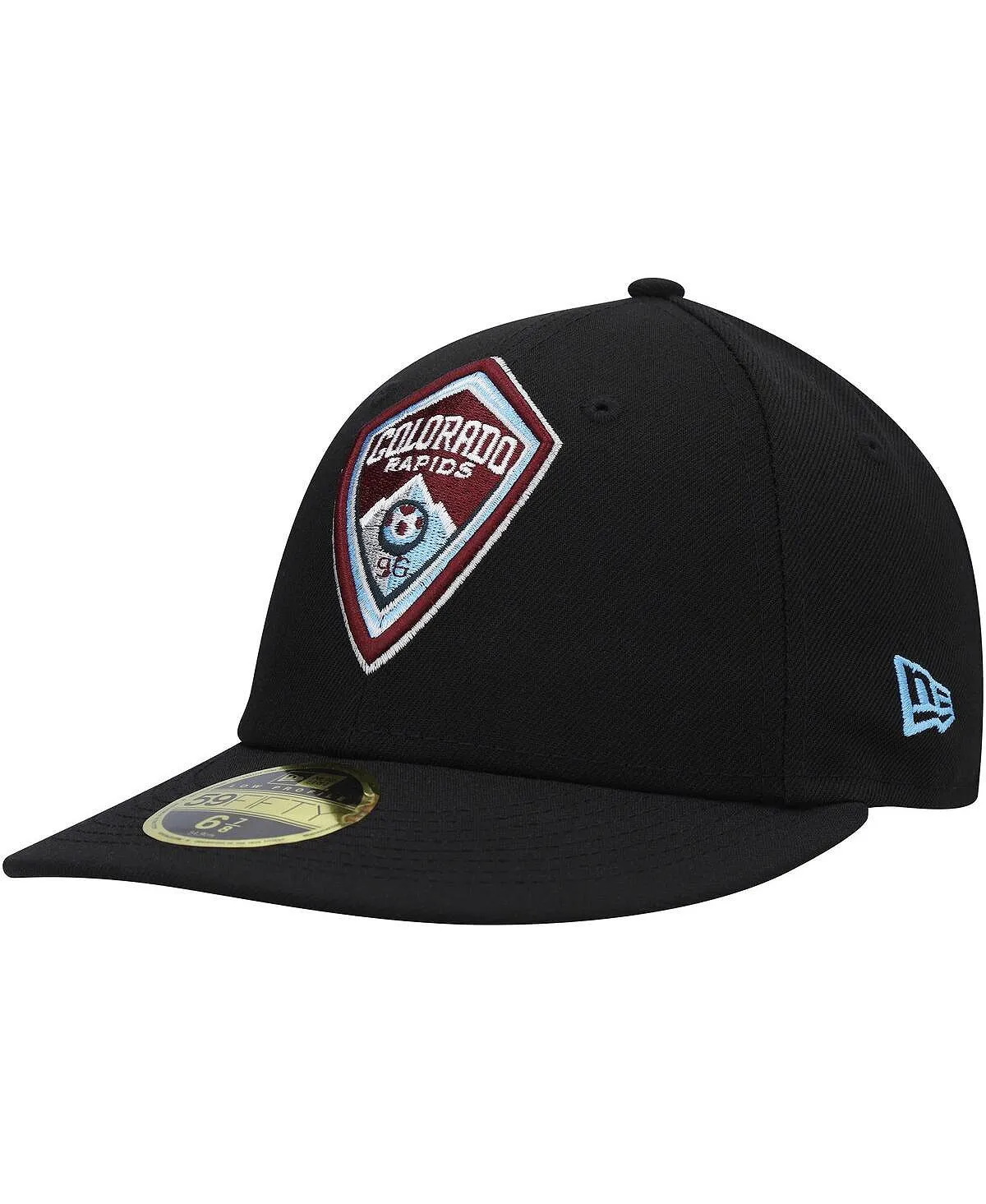 Colorado Rapids Primary Logo Low Profile Men's Black Fitted Hat 59FIFTY New Era