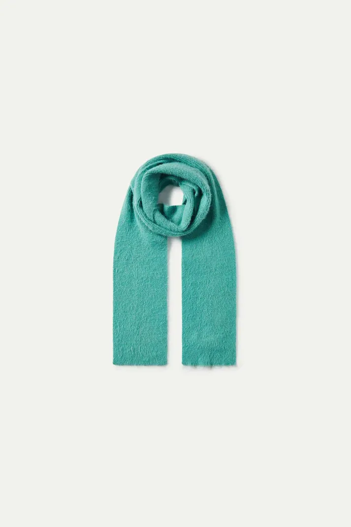 Compania Fantasica Turquoise Fur Effect Knit Scarf