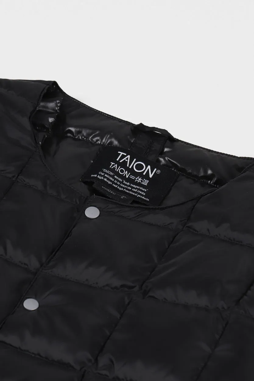 Crew Neck Down Jacket - Black