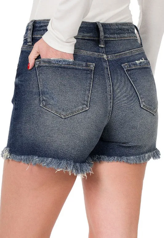 Dark Wash Denim Shorts - 4" Inseam