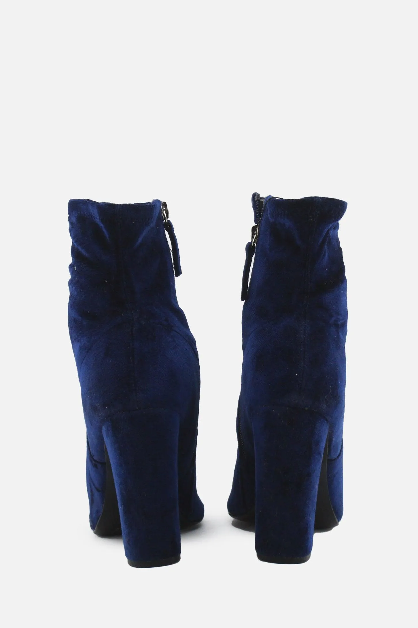 Edit Zipper Block Ankle Boots | Suede