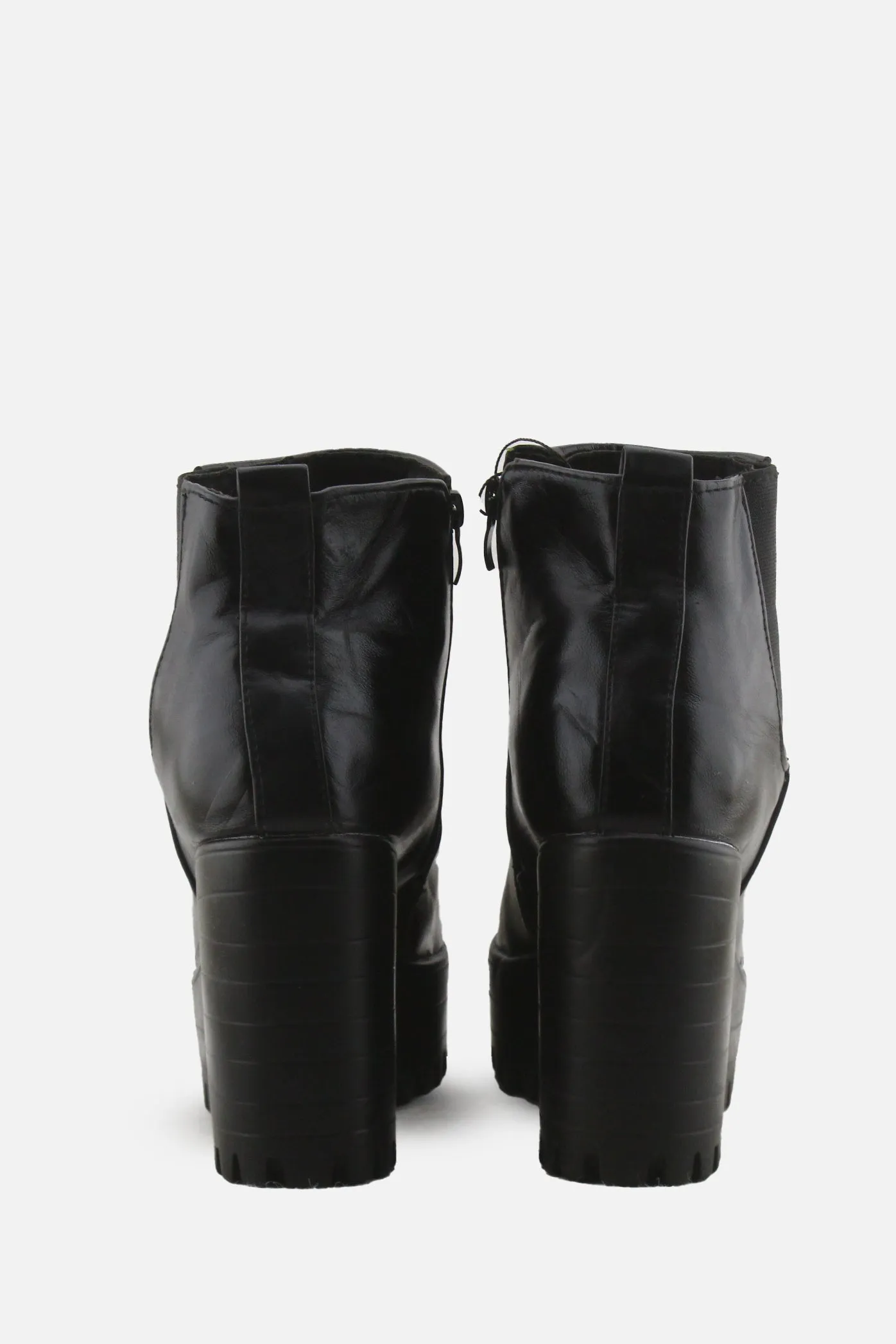 European Brand Zipper Stretchable Platform Boots | 100% Authentic Leather