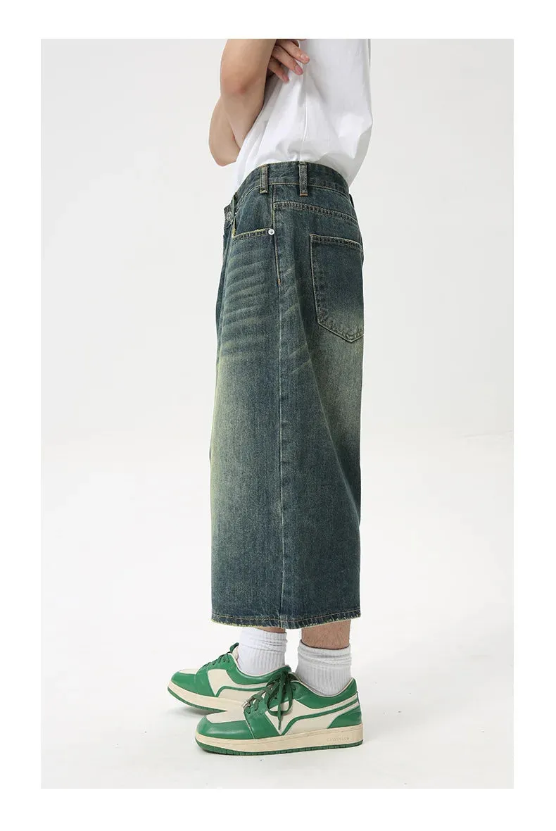 Extra Long Length Vintage Wash Jorts