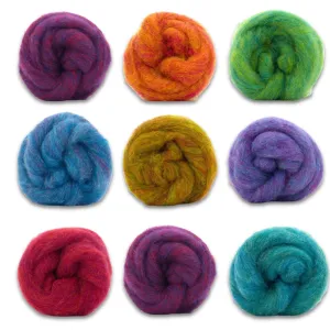 Frutti Looped Corriedale Wool Variety Pack | 8 Wondrous Colorways of Corriedale Carded Sliver Fiber