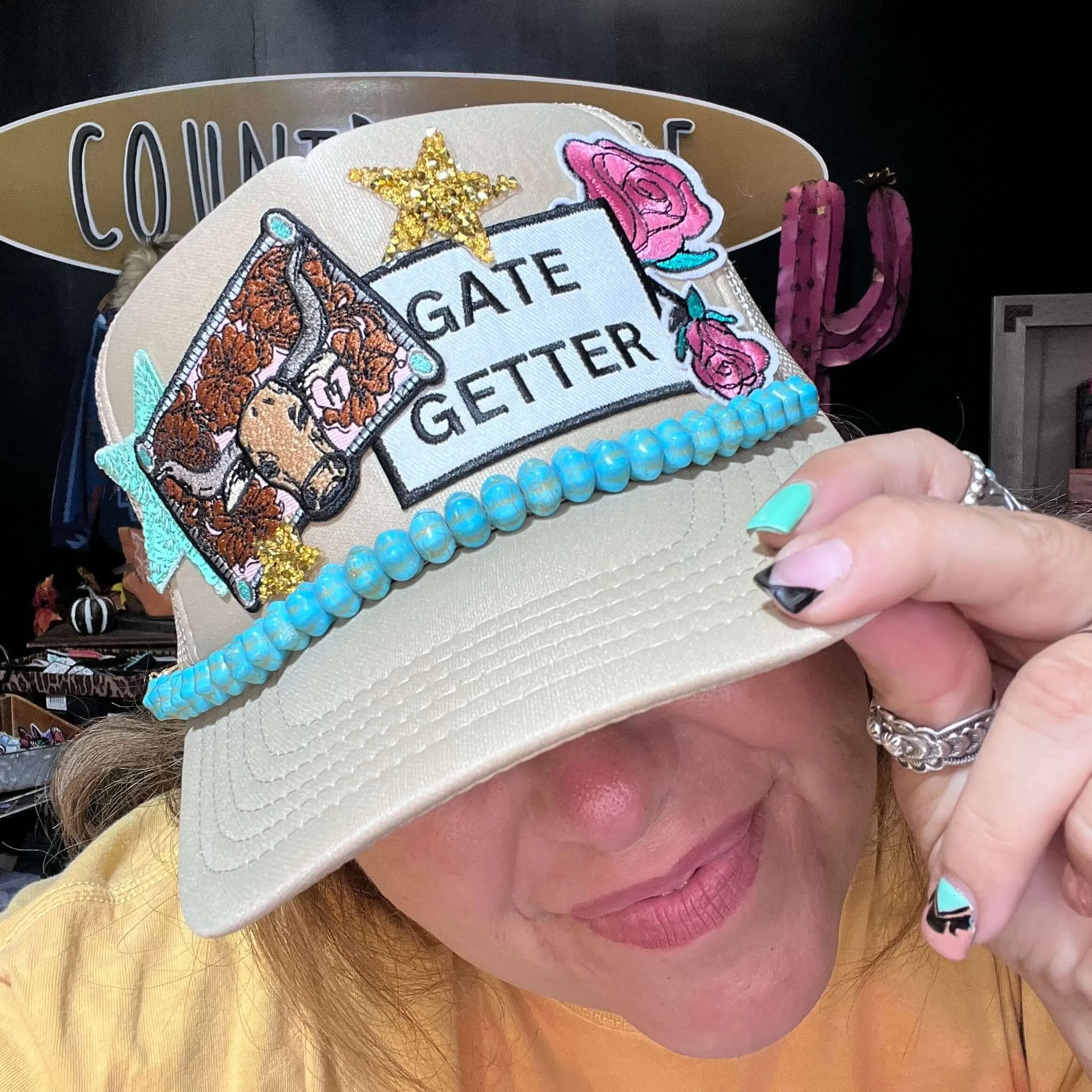 Gate Getter Tan Custom Trucker Hat