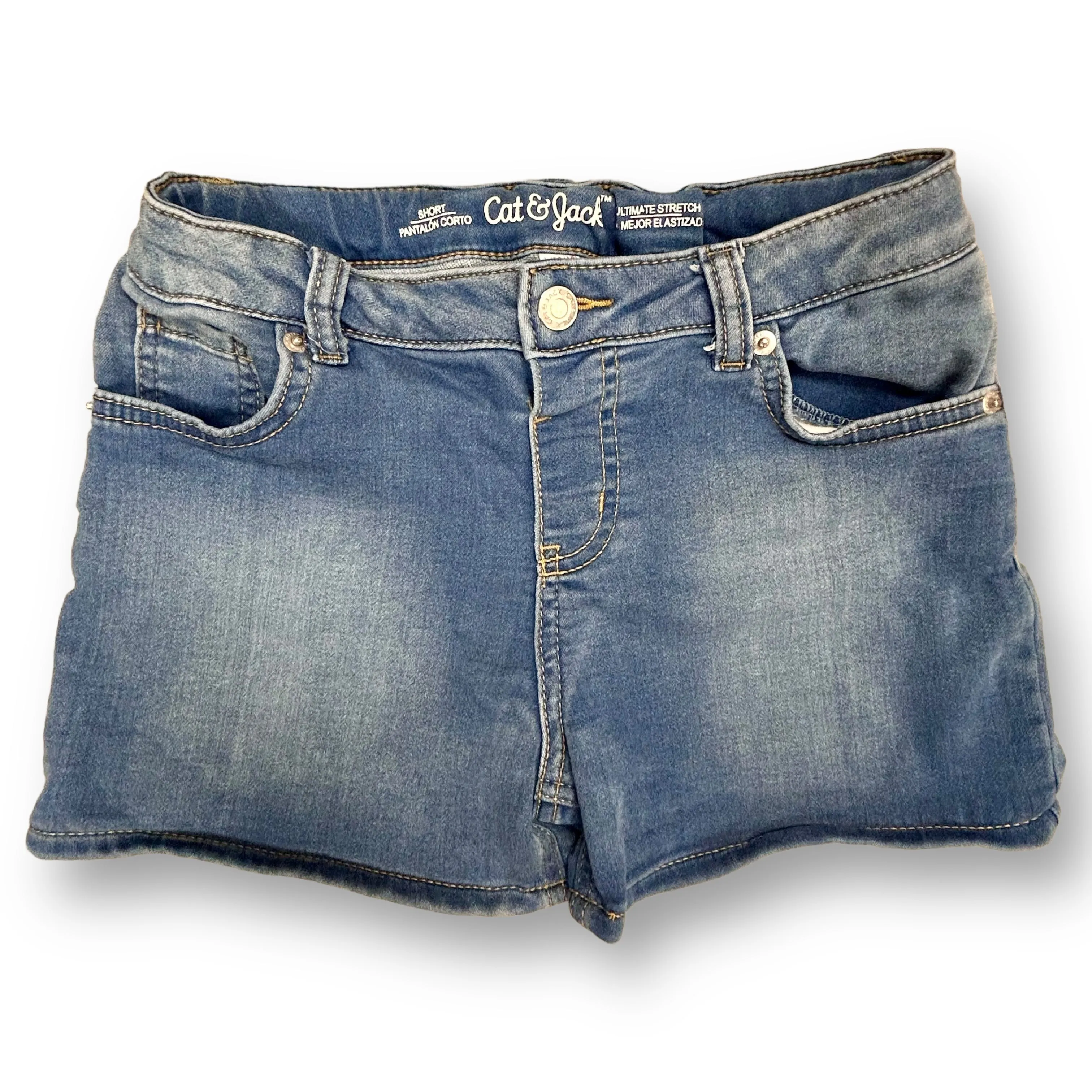 Girls Cat & Jack Size 10/12 L Denim Adjustable Waist Shorts