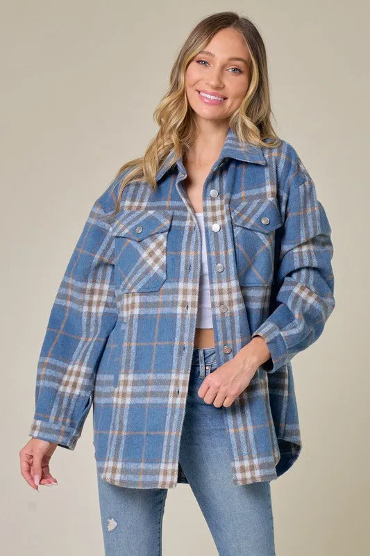 Iris Plaid Pattern Fall Shacket