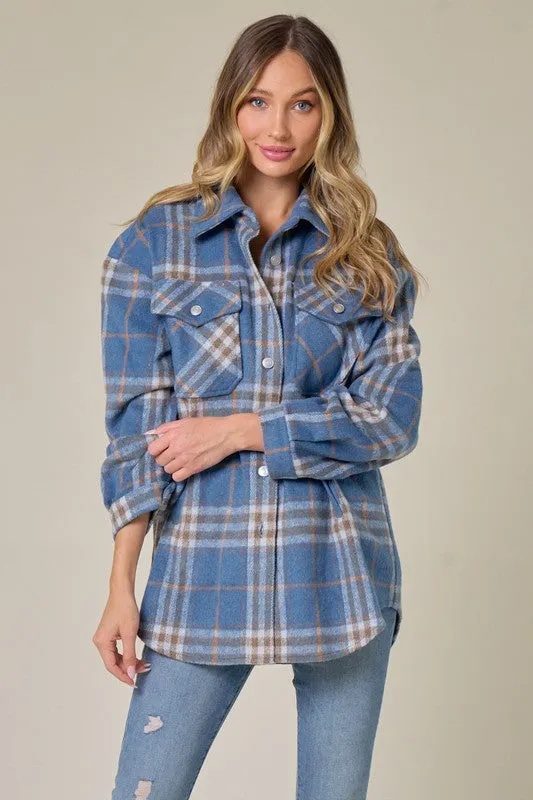 Iris Plaid Pattern Fall Shacket