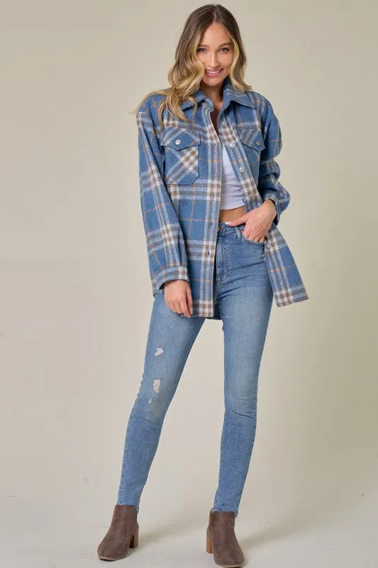 Iris Plaid Pattern Fall Shacket