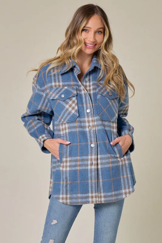 Iris Plaid Pattern Fall Shacket