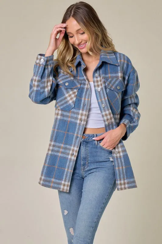 Iris Plaid Pattern Fall Shacket