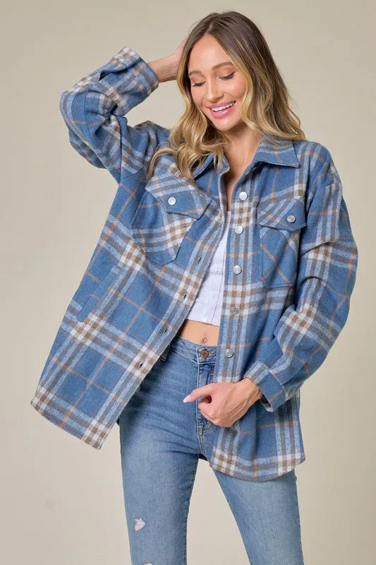 Iris Plaid Pattern Fall Shacket