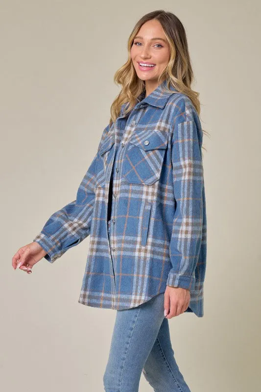 Iris Plaid Pattern Fall Shacket