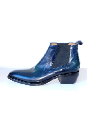 Jo Ghost Veronica Leather Ankle Boot ART 2648 | Blu/Navy