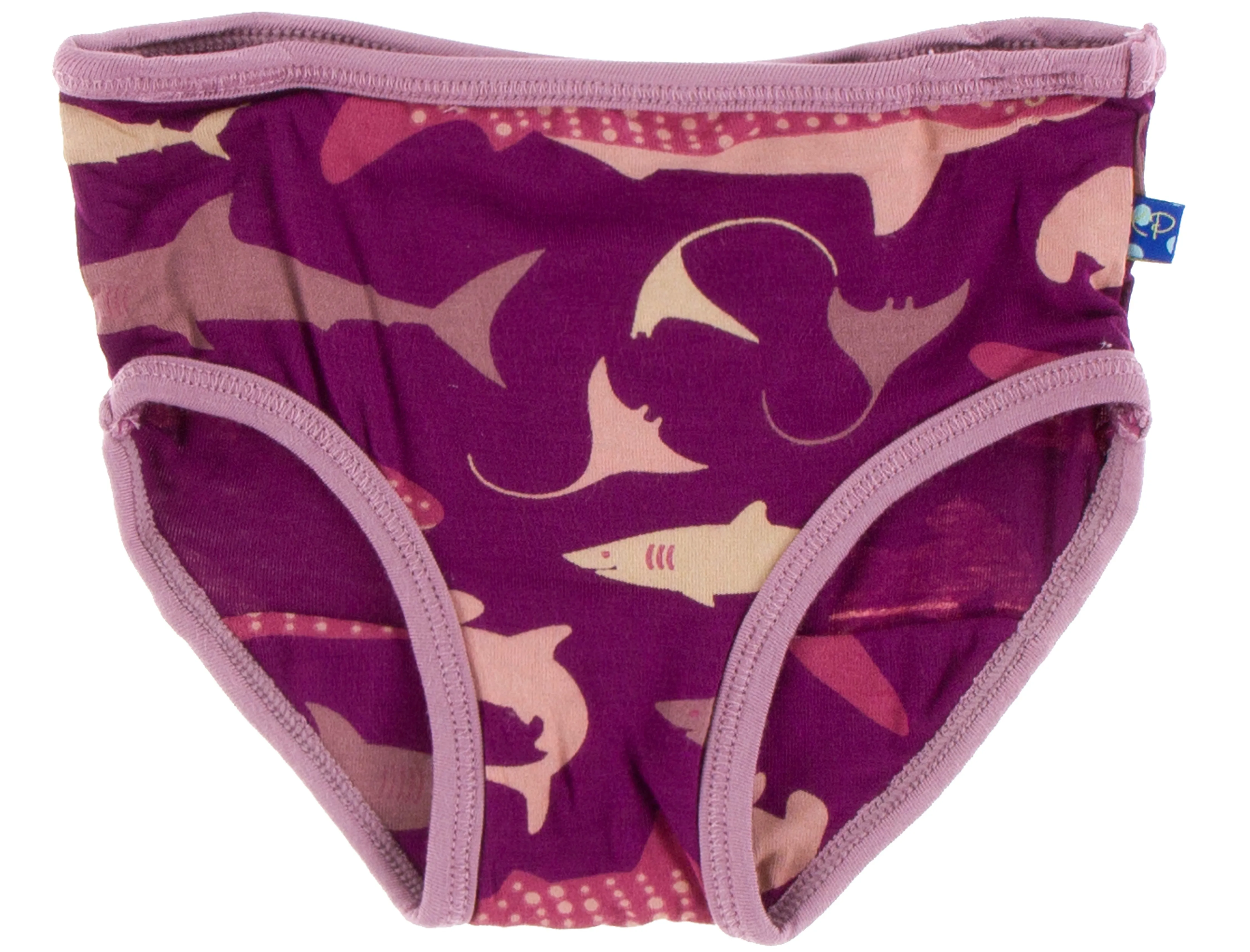 KicKee Pants Coral Stripe & Melody Sharks Girls Underwear Set