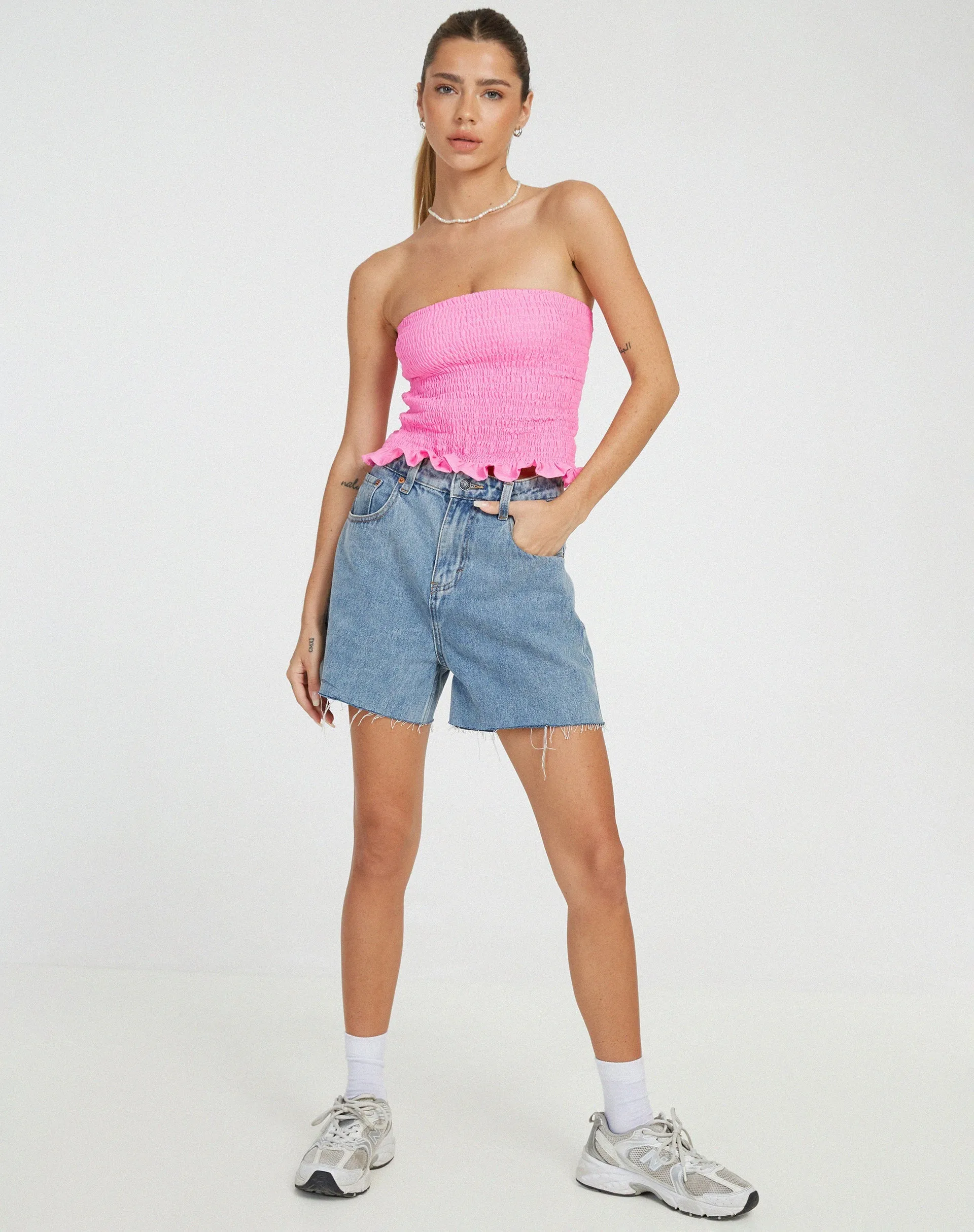 Kiyo Bandeau Top in Bubblegum