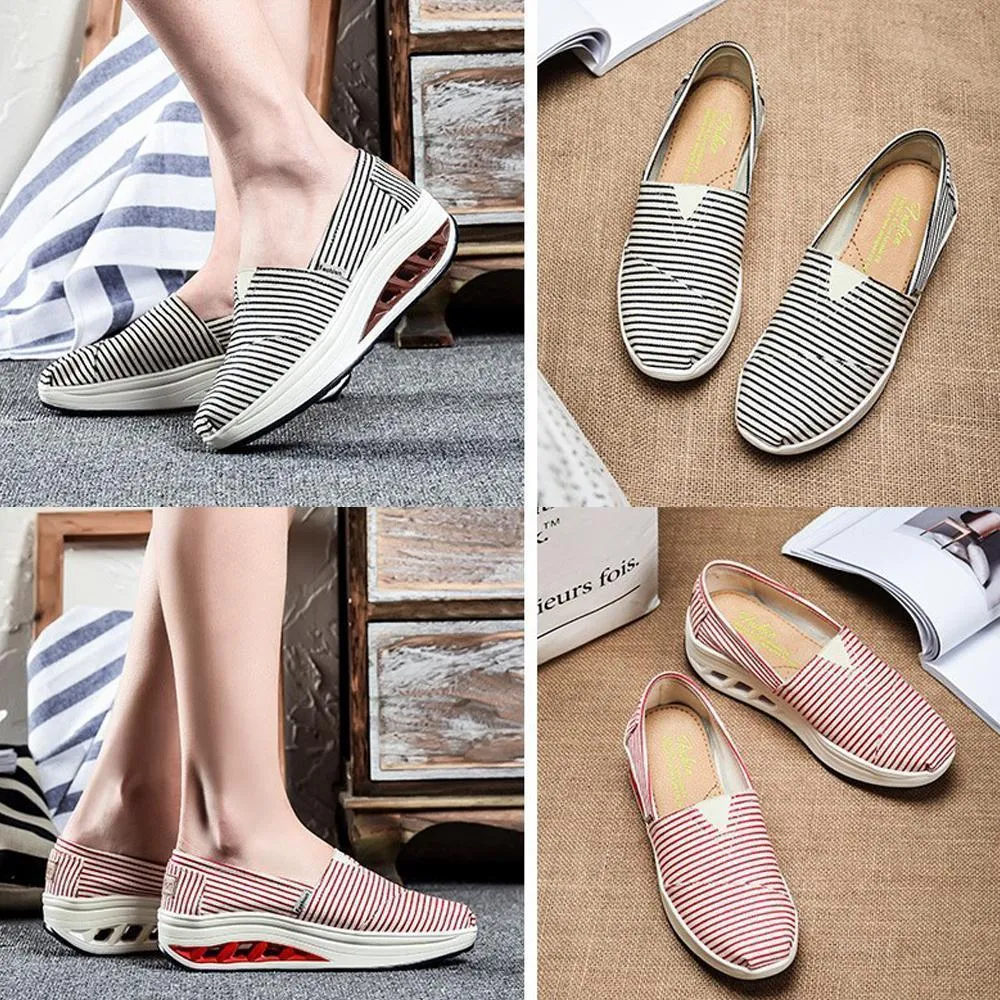 Ladies canvas shoes with shallow mouth