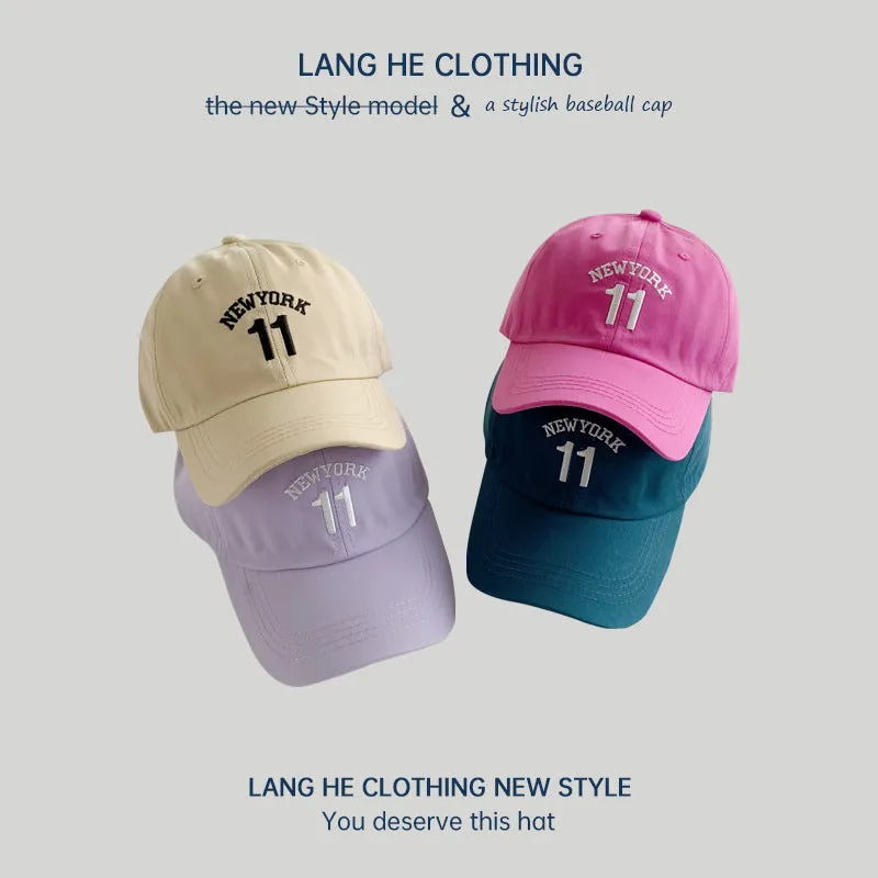 Letter ins embroidered small head baseball cap women's four-season soft top sun hat casual and versatile summer sun hat