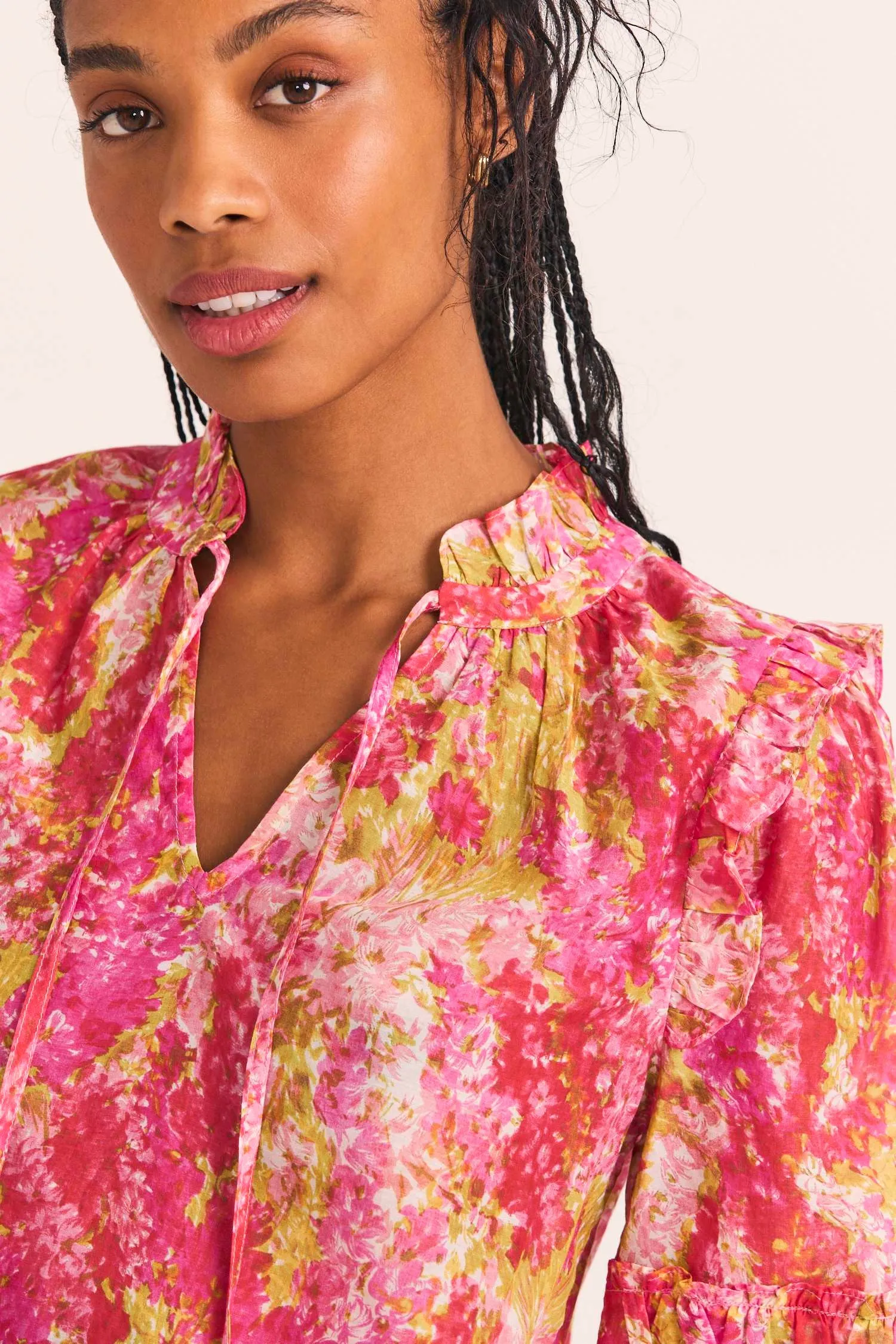 Love Shack Fancy - Ronalda Blouse in Swaying Coral