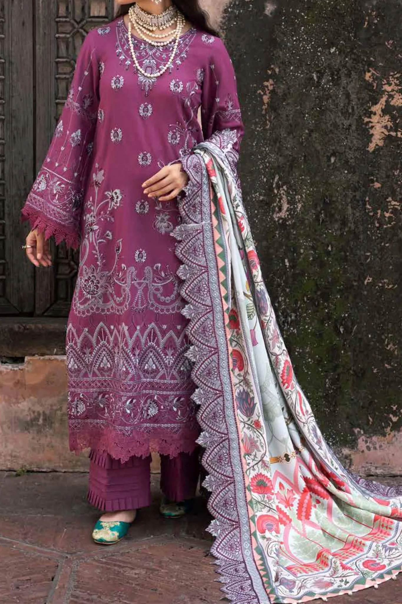 Maya by Nureh Unstitched 3 Piece Embroidered Khaddar Collection'2022-NW-68