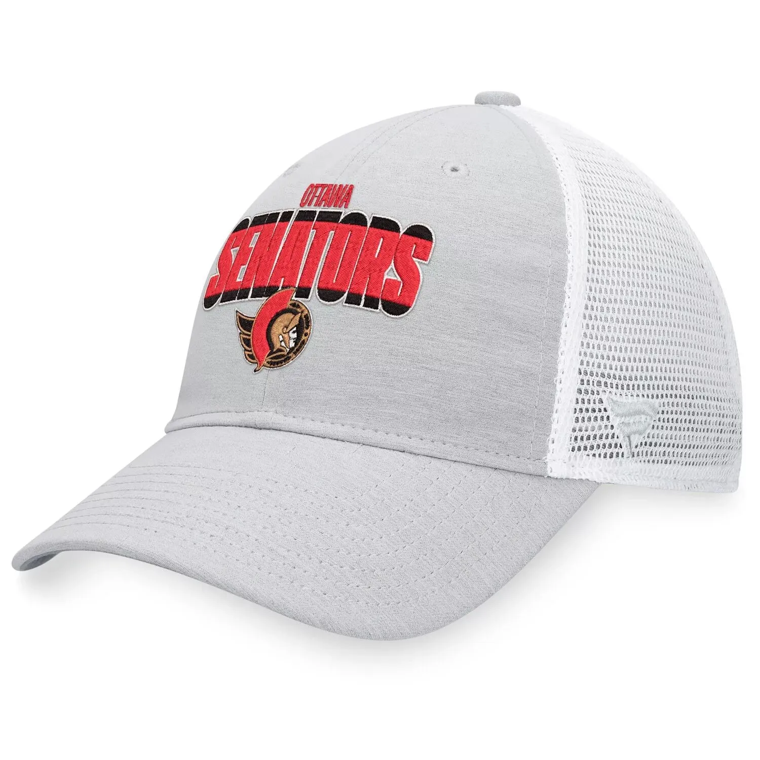 Men's Fanatics Heather Logo Cap Grey-White Ottawa Senators Team Trucker Snapback