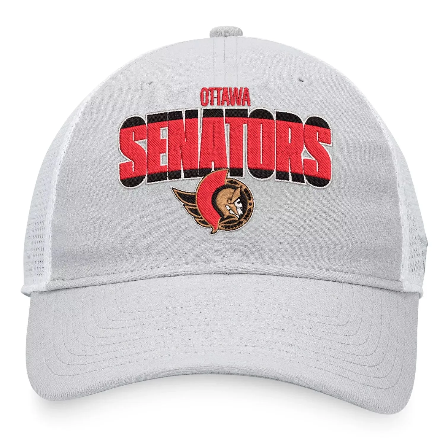 Men's Fanatics Heather Logo Cap Grey-White Ottawa Senators Team Trucker Snapback