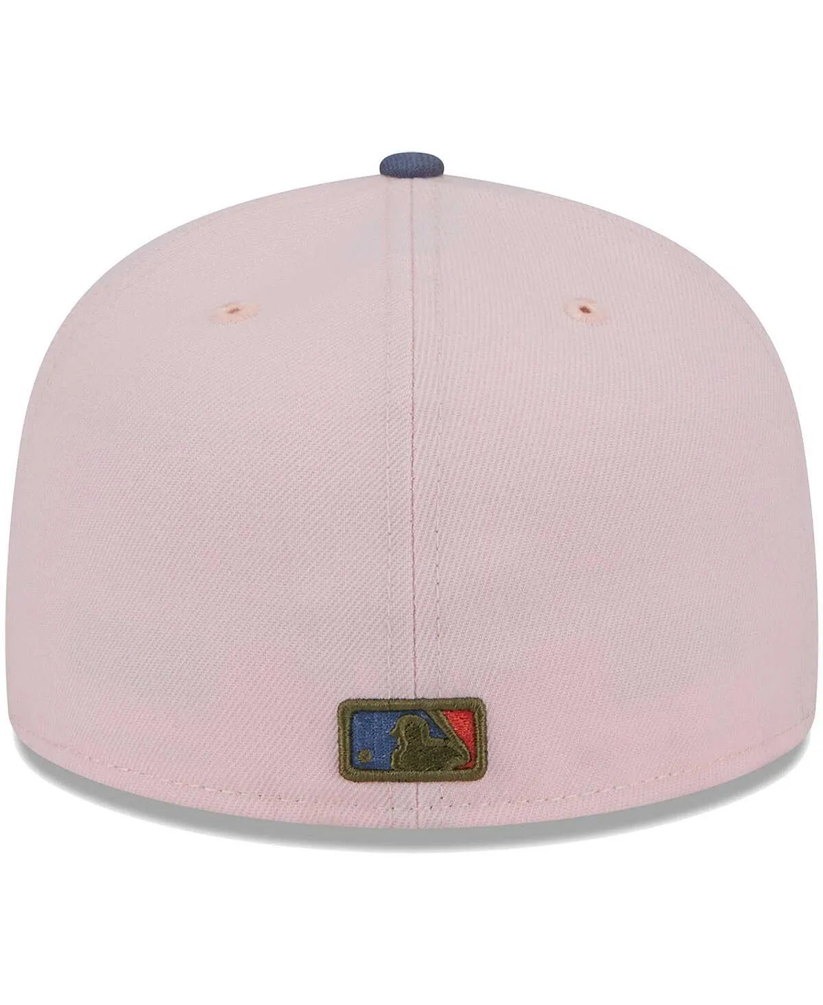 Men's Pink Blue Fitted Los Angeles Dodgers Olive Undervisor 59FIFTY New Era Hat