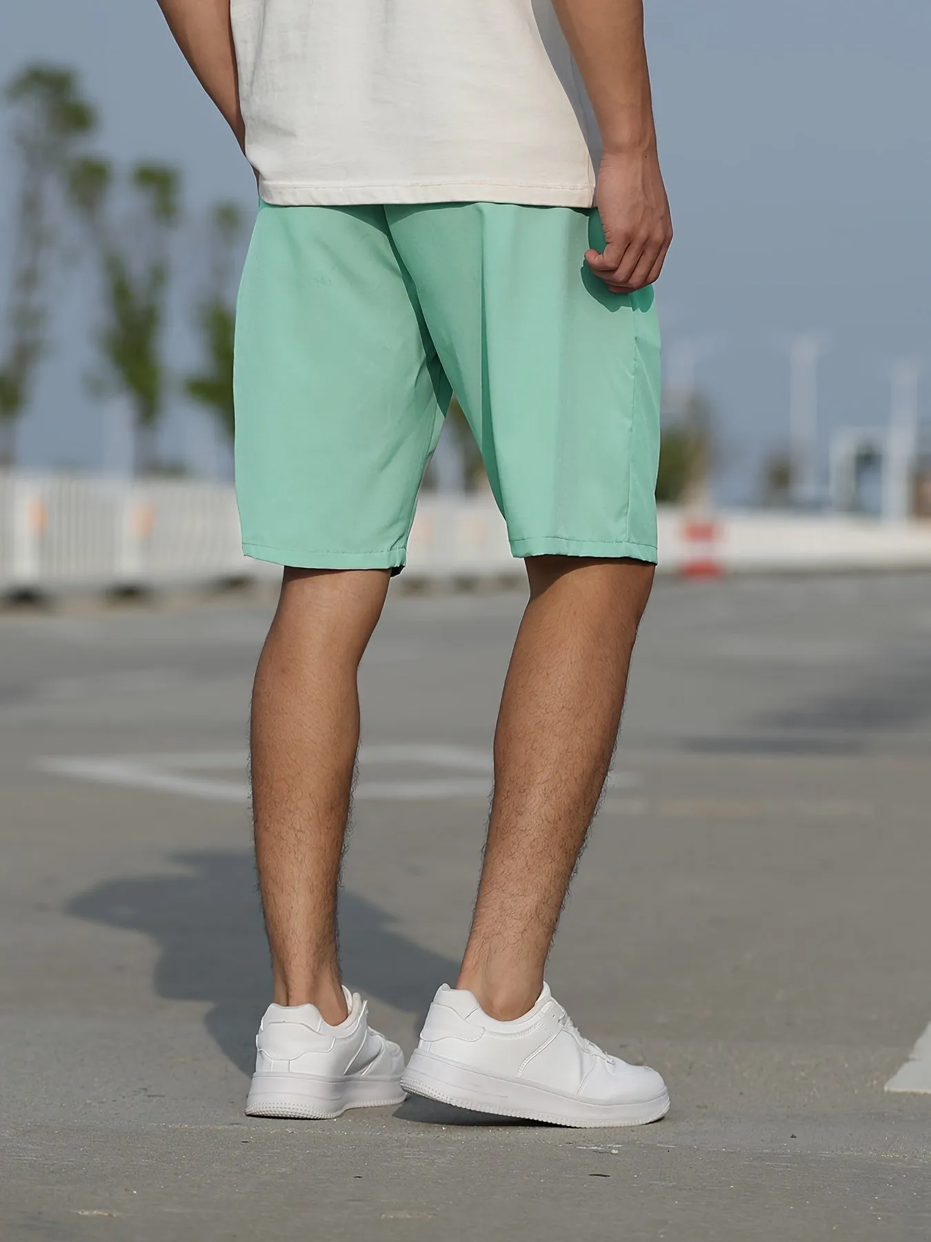 Men's Summer Shorts with Pockets - Slim Fit, Stretchy, and Stylish Graphic Design