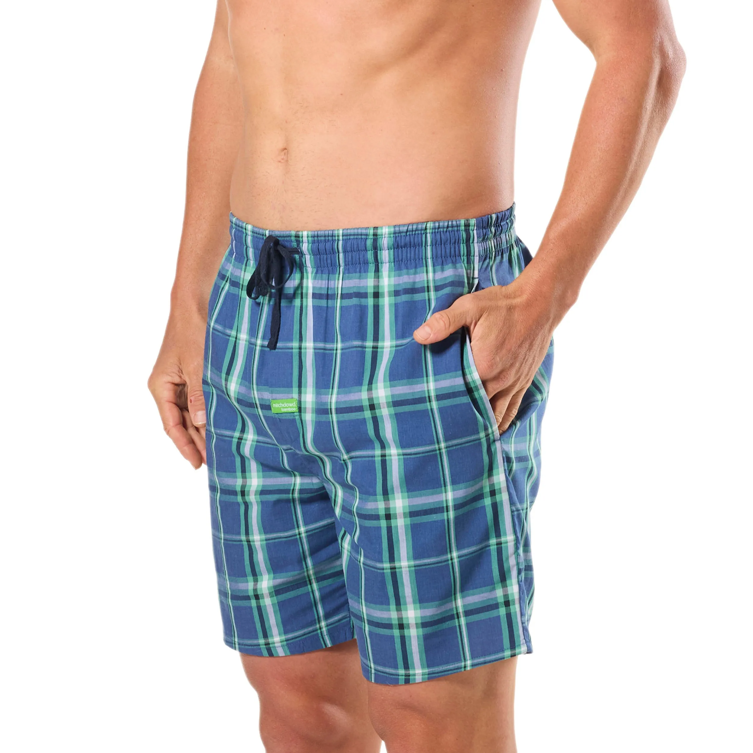 Men's Windsor Check Bamboo Sleep Shorts - Denim