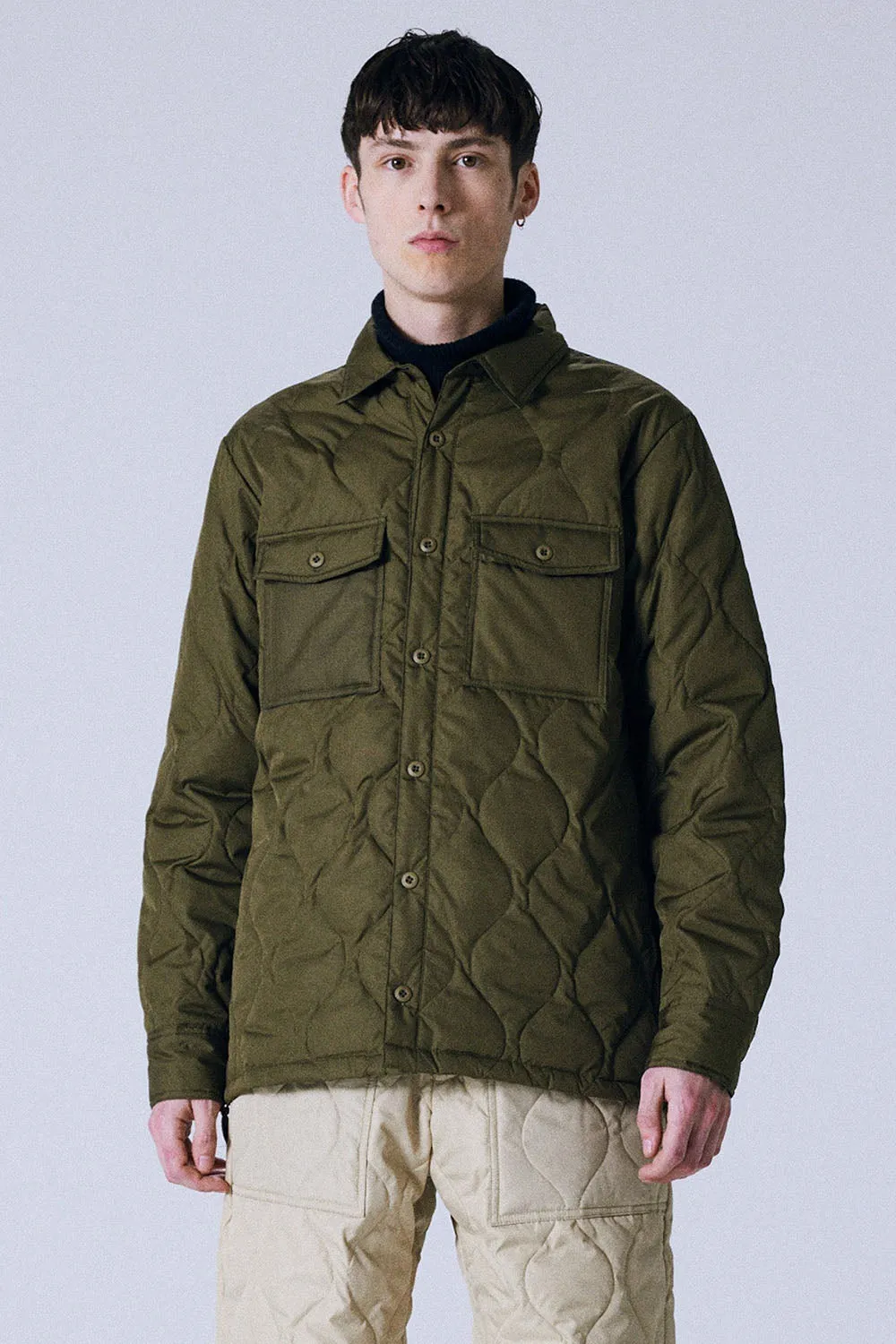 Military Down Shirt - Dark Olive