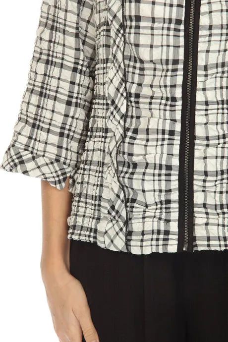 Moonlight Playful Mixed-Plaid Zip Front Jacket - 3882 - Sizes L & XXL Only!