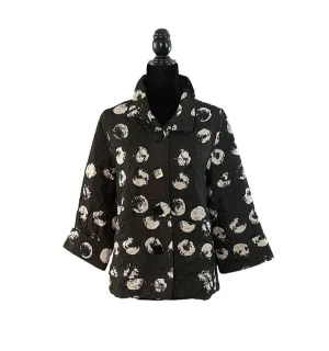 Moonlight Short Polka-Dot Jacket in Black/Grey - 3918-POK