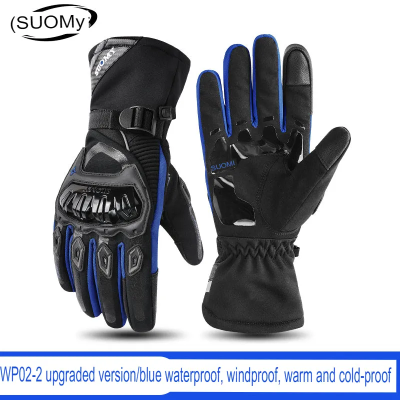 Motorcycle Riding Gloves Men's Winter Warm Waterproof Thickened Windproof And Fall-Proof Touch Screen Gloves