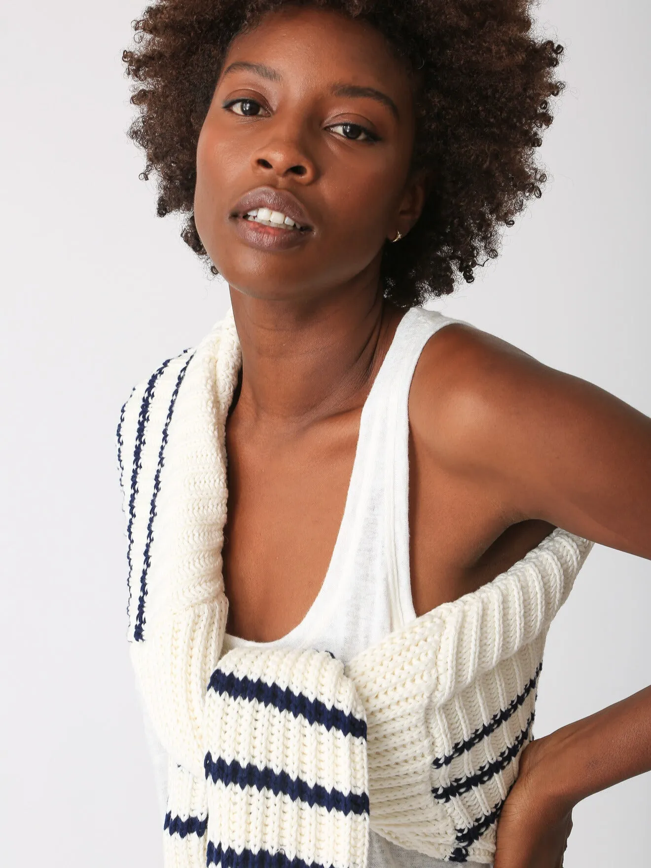 Nautical Sweater - Ivory / Indigo Stripe